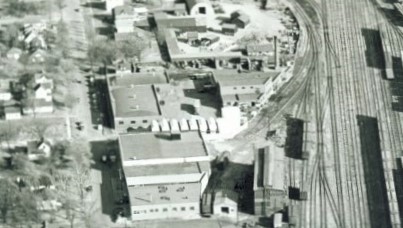 Globe-Gazette photo/ E. L. Musser, Oct 24, 1952Milwaukee RR yards.